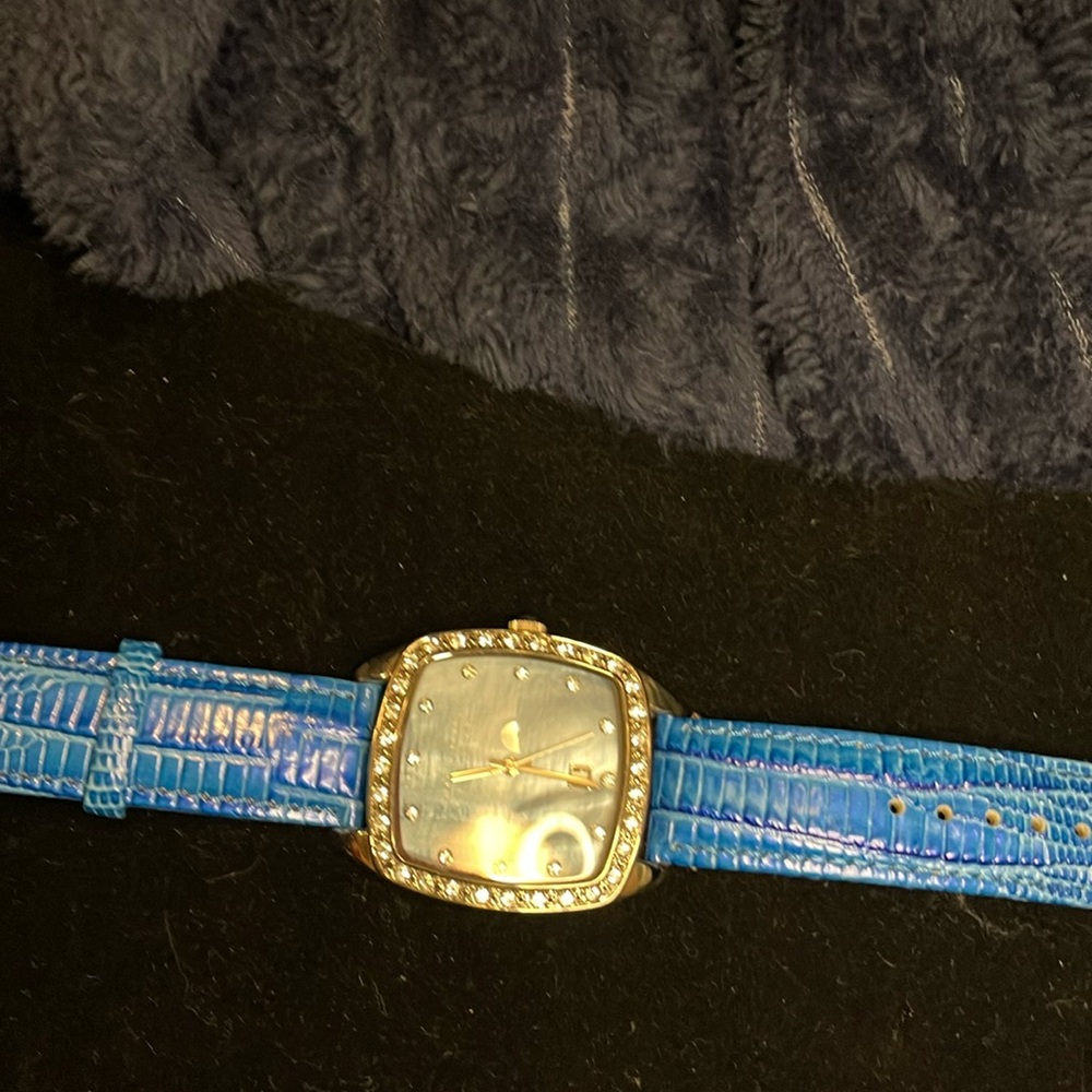 Joan Rivers Classics Collection Watch  Blue Leather